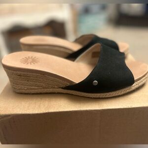 Elegant Black Wedge Sandals